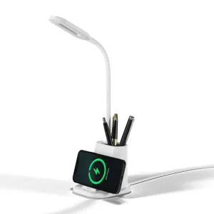Desk Organizer wireless charger table lamp pen stand