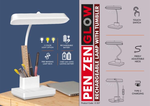 pen stand with lamp