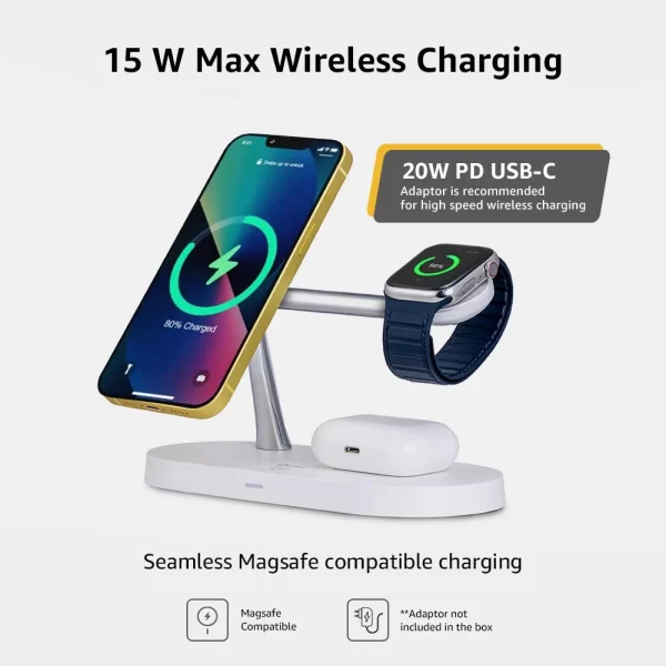 Qubo MagZap Z5 from Hero Group Magnetic Magsafe Charger 3-in-1 Wireless Charger - Image 2