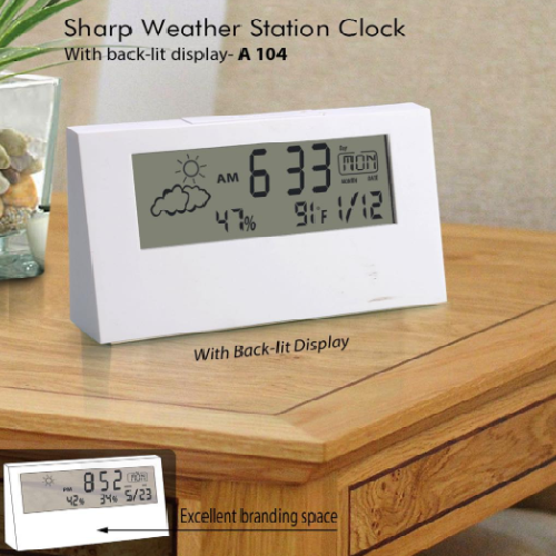 weather station table clock