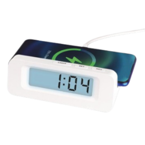 table clock with wireless charger