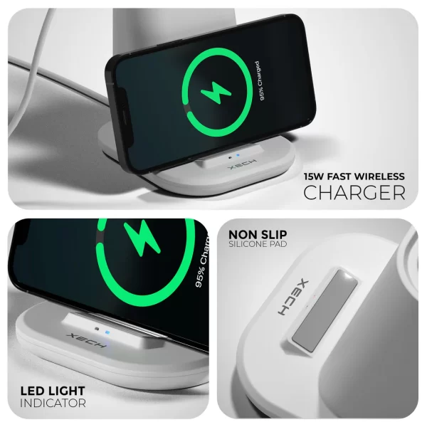 XECH-Multifunctional table lamp with a powerful 15W wireless charger, - Image 8