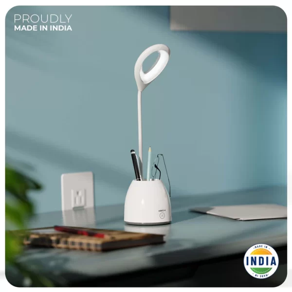 Table lamp with pen holder