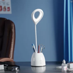 Table lamp with pen holder