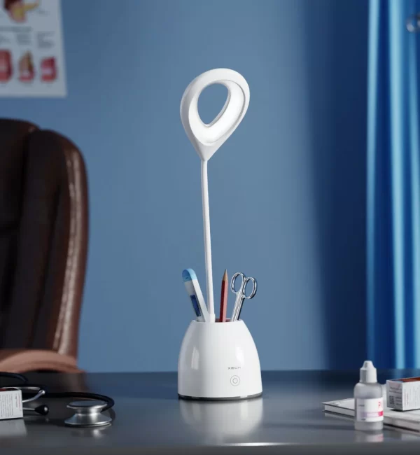 Table lamp with pen holder