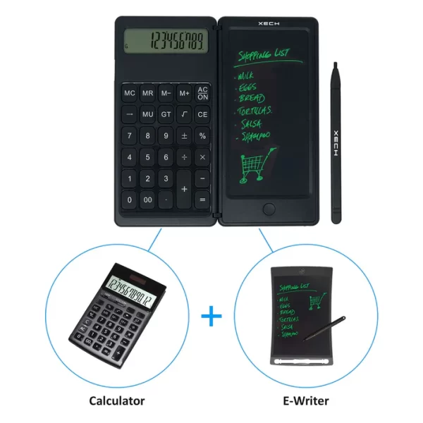 XECH- Digi Fold 2 in 1 LCD E-Writer with 12 Digit Calculator - Image 9