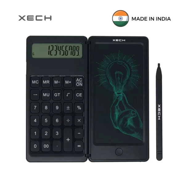 XECH- Digi Fold 2 in 1 LCD E-Writer with 12 Digit Calculator - Image 8