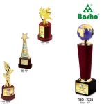 metal trophies with Logo