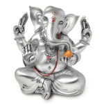 Glossy Ganesh (h-14 cm)- Silver