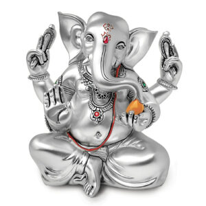 Glossy Ganesh (h-14 cm)- Silver