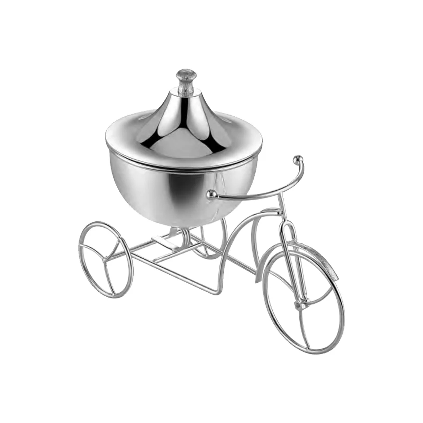 Home Décor Bicycle With Bowl Silver