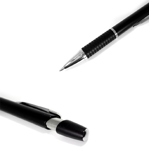 Plastic Pen Click Black and Sliver