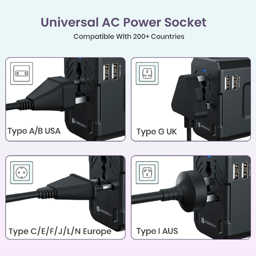 Portronics JuiceMate 2 Travel Adapter