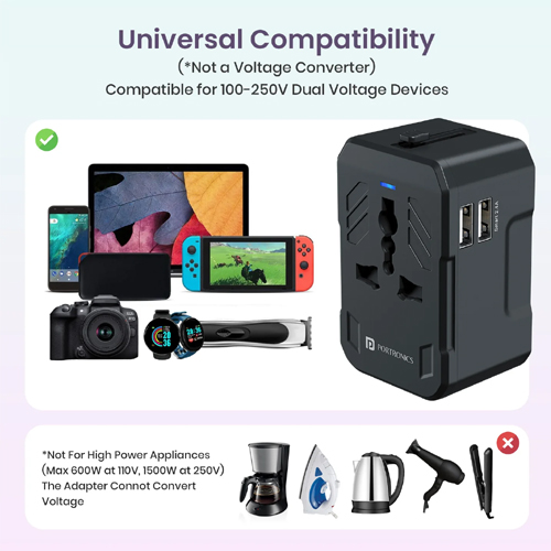 Portronics JuiceMate 2 Travel Adapter