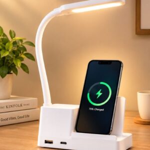 Best Vireon – LED Desk Lamp with Wireless Charging & Organizer