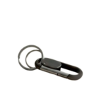 Premium Gunmetal Keychain with Carabiner | Oval Logo |