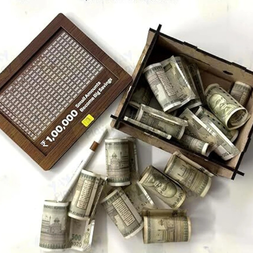 Money Saving Challenge Board – Mood Wooden Savings Tracker
