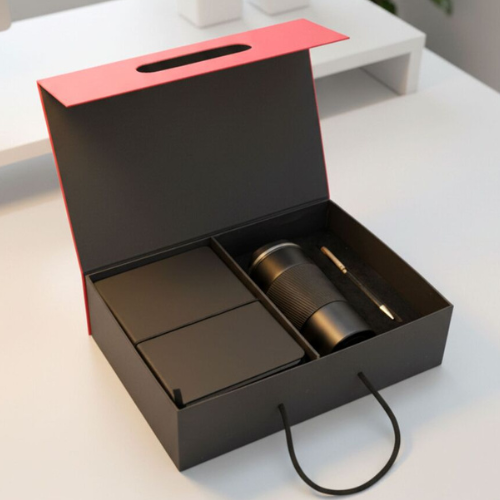 Sleek Vacuum Mug Gift Set with Notebook & Pen