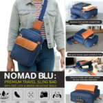 Nomad Blu: Premium travel sling bag with Side lock | Waterproof build with 3 pockets | Perfect for travel
