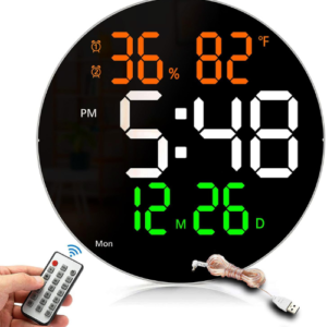Round LED Wall Clock with Timer – Omega Digital Display Clock