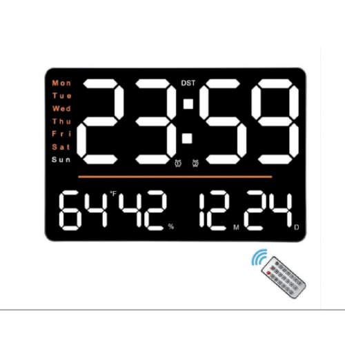 Rectangular LED Wall Clock with Remote – Spectra Digital Display Clock