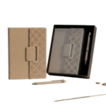 Notebook Gift Set of 2: Magnetic 3 Fold Nook Notebook, Metal Pen with Fidget ball in in Hard board box