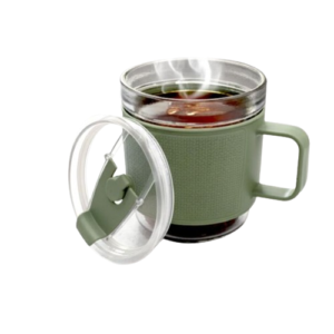 Best Glass Mug MiniBrew – Compact 400ml Cup with Straw Lid