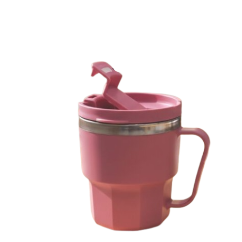 Vertex Steel Double Wall Mug | Leak-Proof Flip Top Lid