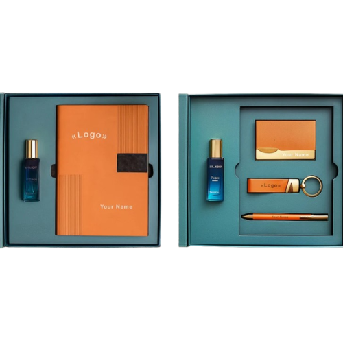 Festive Flare – 5 in 1 Gift Set (Perfume, Notebook Diary, Card Holder, Pen & Keychain)