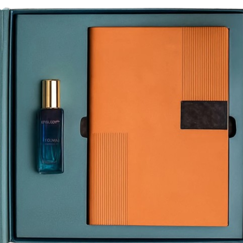 Festive Flare – 5 in 1 Gift Set (Perfume, Notebook Diary, Card Holder, Pen & Keychain)
