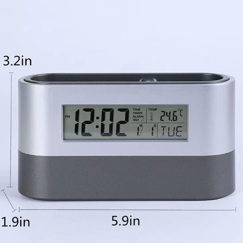 Oval Desk Organizer with LCD Clock – Cyber Nova Pen Stand