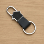 Premium Hut Shape Metal Keychain with Carabiner
