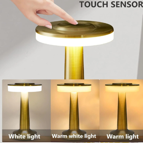 Exclusive Rechargeable Table Lamp – 3 Colour Mode Touch Metal Lamp