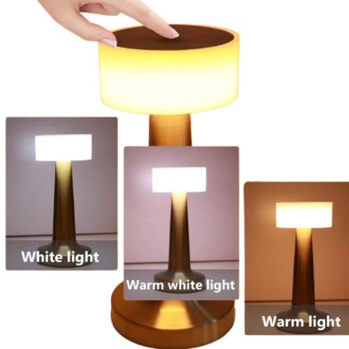 Exclusive Rechargeable Table Lamp – 3 Colour Mode Touch Metal Lamp