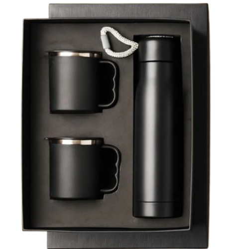 Earth Box Gift Set– 3 in 1 (1 vacuum-insulated flask + 2 double-wall mugs)