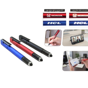 Premium Logo Glow LED Pen with Phone Stand | Multifunction Stylus Pen for Branding