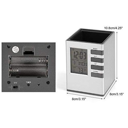 Best Desk Pen Holder with Alarm Clock – Quantum LCD Organizer