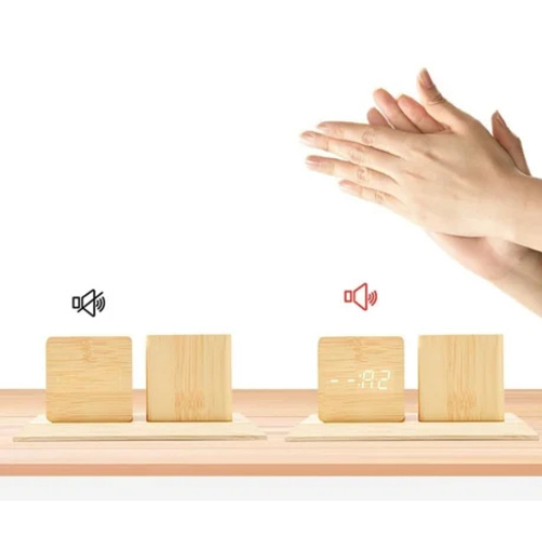 Wooden Pen Holder with LED Clock – Quantum & Pulse Desk Organizer
