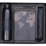 Greet Box – 4 in 1 Gift Set (Steel Bottle, Pen, World Map Notebook & Umbrella)