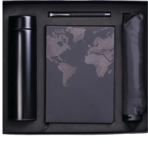 Brew Box – 4 in 1 Gift Set (Steel Bottle, Pen, World Map Notebook & Umbrella)