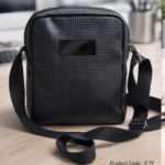 Premium Crossbody Sling Bag with Micro-Grid PU