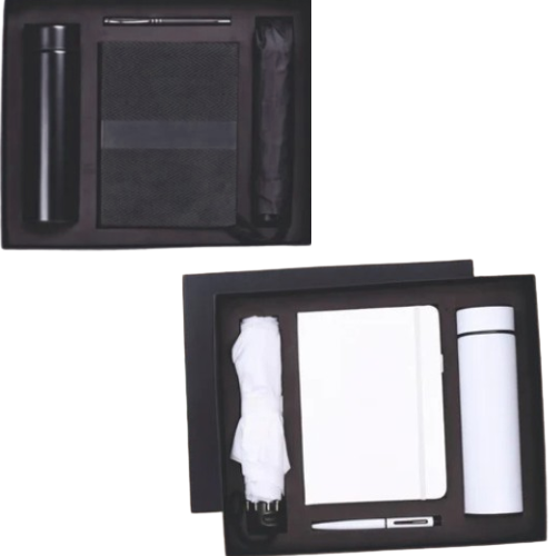 Organic Aura – 4 in 1 Gift Set (Umbrella, Notebook Diary, Pen & Steel Bottle)