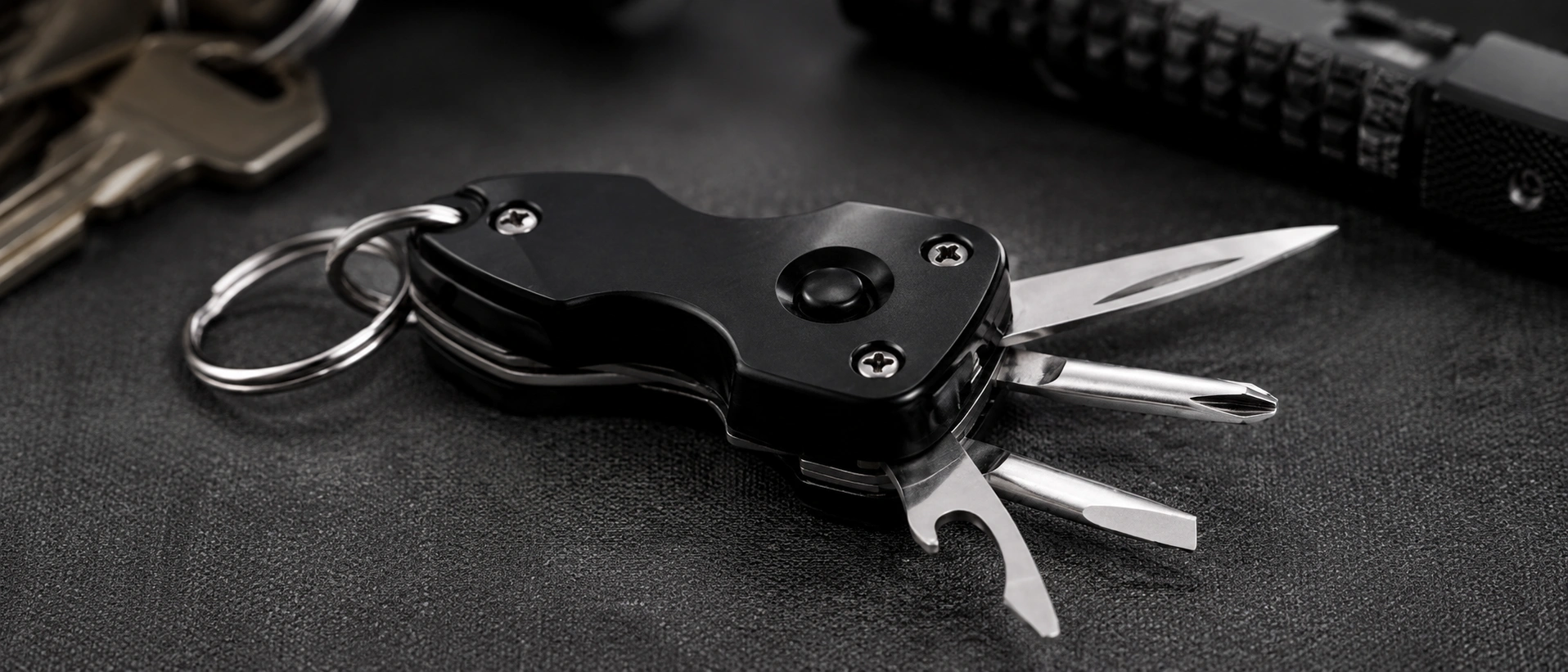 6-in-1 Military Keychain With Toolkit and Torch