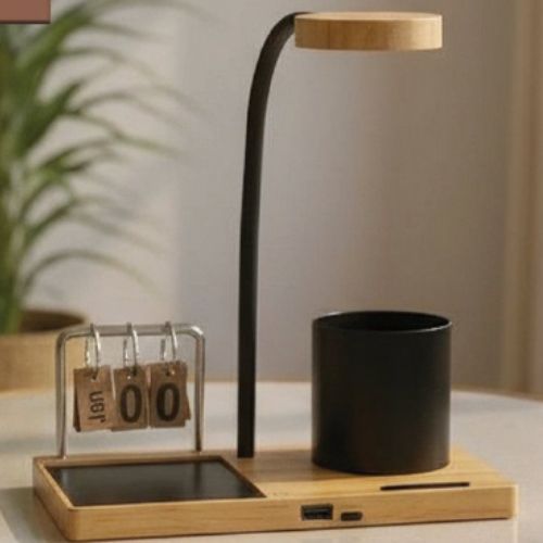 FUZO Bamboo Desk Organizer – Auburn 6-in-1 Desk Set
