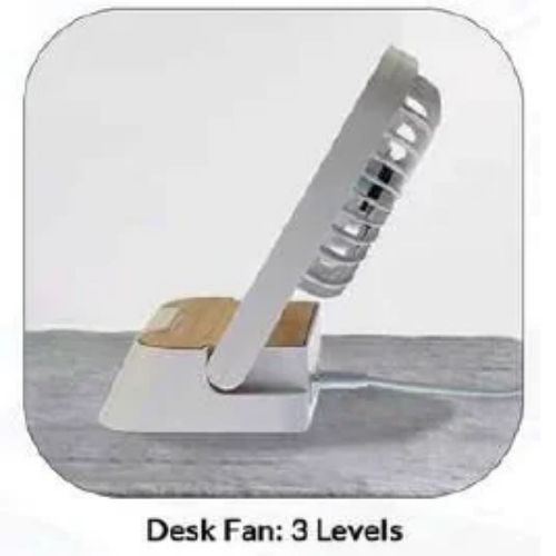 FUZO Best Desk Fan with Clock and Phone Stand –Gale 5-in-1