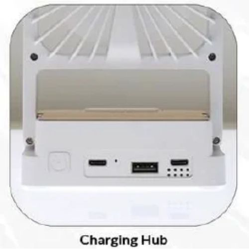 FUZO Best Desk Fan with Clock and Phone Stand –Gale 5-in-1