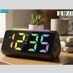 FUZO Casa Digital Alarm Clock with Night Light & Charging Hub
