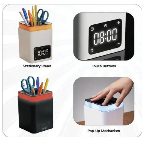 FUZO Desk Organizer with Clock and Light – Elevate Pro 6-in-1