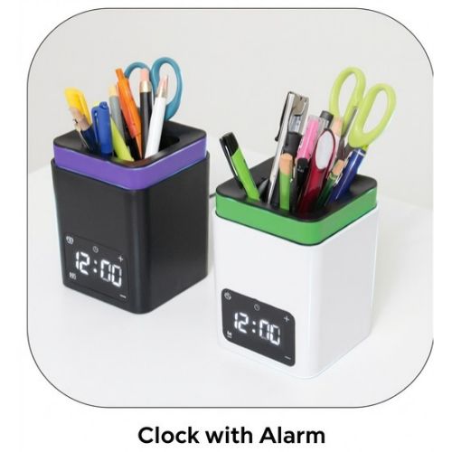 FUZO Desk Organizer with Clock and Light – Elevate Pro 6-in-1