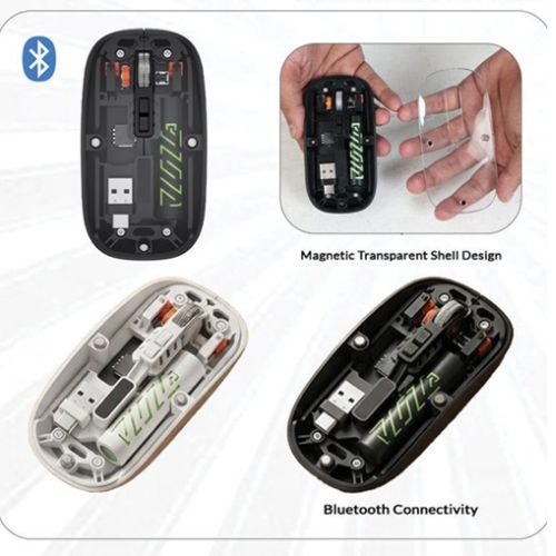 FUZO Essential Transparent Wireless Mouse – Dual Mode